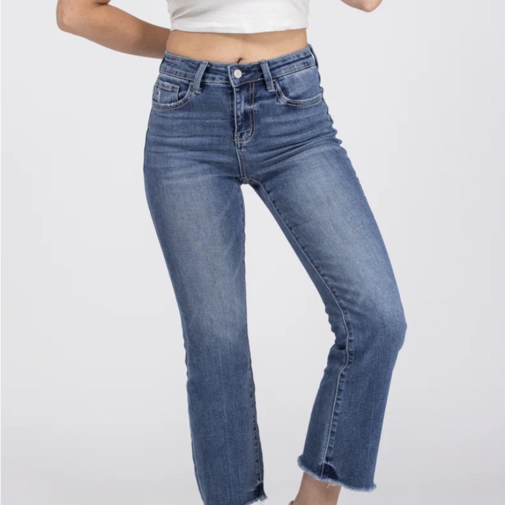 VERVET/Lovervet Blue Ankle Kick Flare Ankle/Cropped Jeans 27/size 5/6 NWT